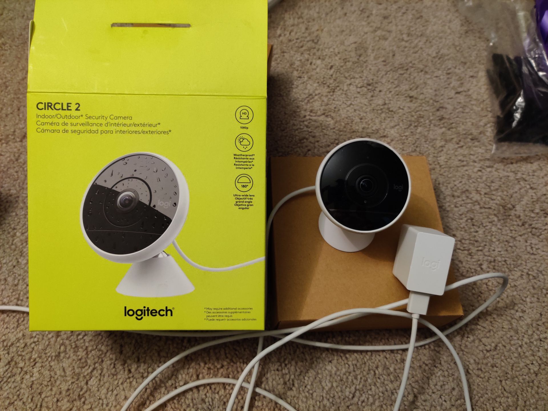 Logitech Circle 2 Wired Home Security Camera Indoor/Outdoor Weatherproof