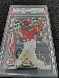 2020 TOPPS CHROME MLB #UP8 ARISTIDES AQUINO PREVIEW NBCD  ROOKIE PSA 10 POP 2