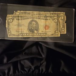 2 Red Seal $5 Bill 1963