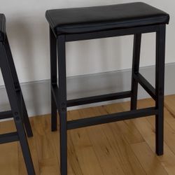 Pair of Black Kitchen Counter Stools