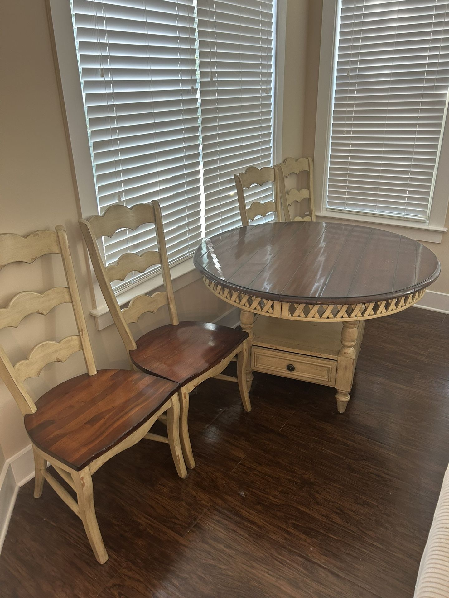 Solid Wood Dining Table + 4 Chairs