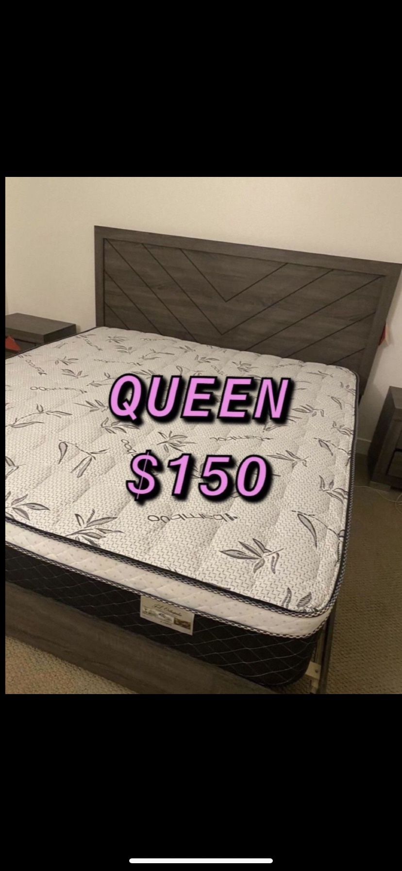 BRAND NEW PILLOW TOP MATTRESSES ✅ COLCHONES NUEVOS PILLOW TOP 💯‼️   QUEEN SIZE $150 ❌ $210 With Box Spring   FULL SIZE $140❌ $200 With Box Spring💥  