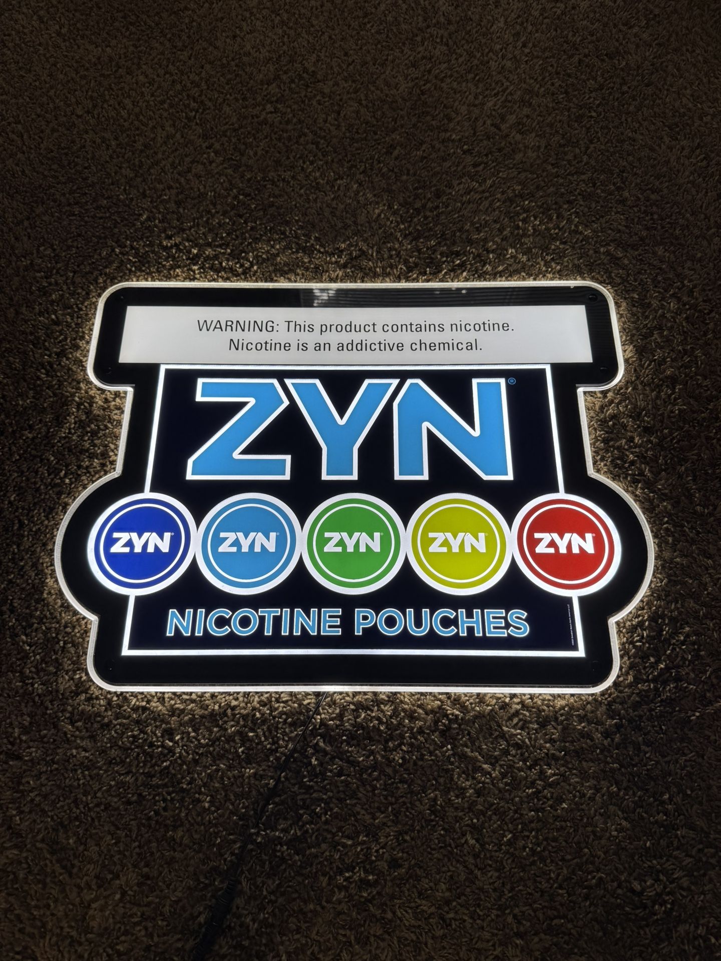 Limited Edition ZYN Lighted Acrylic Sign