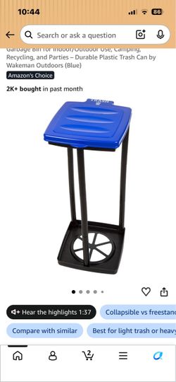 Camping trashcan collapsible