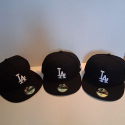 LA DODGERS  ( 3 PC ) NEW ERA 59FIFTY CAP SIZE 7 3/8 BRAND NEW 