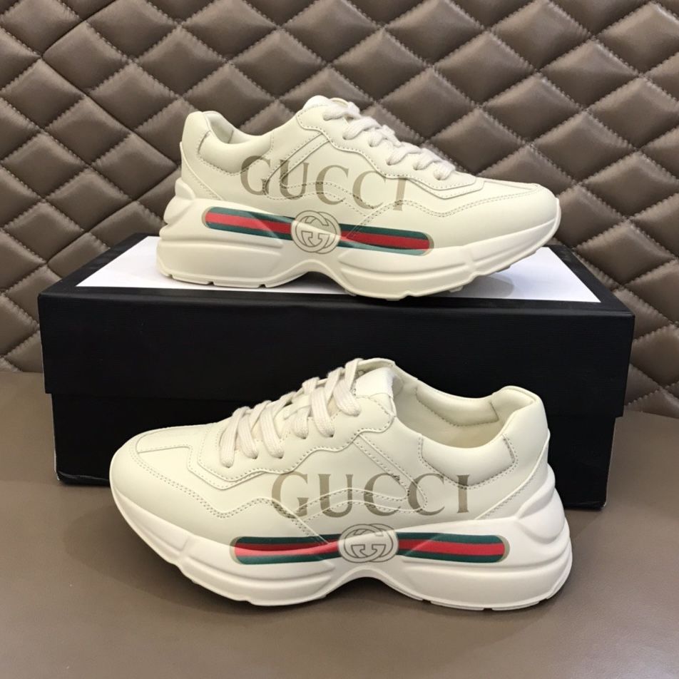 GUCCI Rhyton logo non-slip wear-resistant low-top dad shoes(67)21