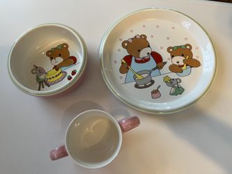 Vintage Mikasa Little Chef 3 Piece Dishware set for kids/baby