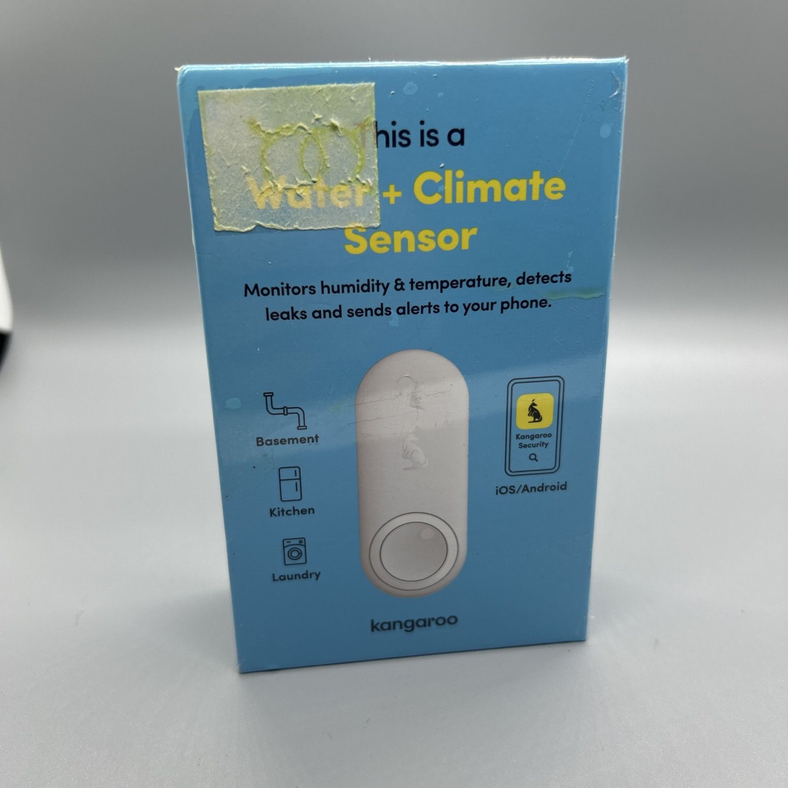 Kangaroo Water + Climate Sensor, Detects Leaks, iOS Android Wi-Fi FACTORY SEALED
