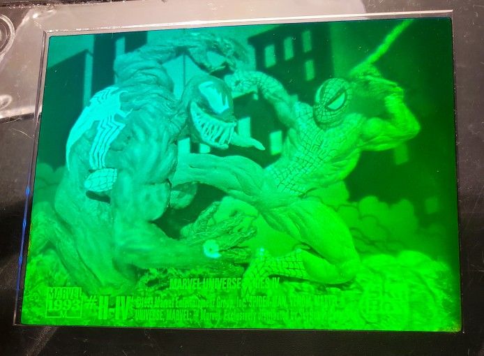 1993 Marvel Universe Series 4 Venom Vs Spider-Man 3D Hologram Trading Card H4