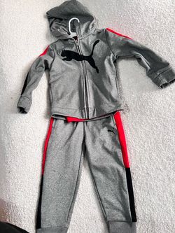 Puma Kids Tracksuit Set Gray Red