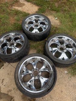 Set of 4 Chrome Rims with Tires