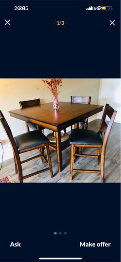 Dining table with five chairs