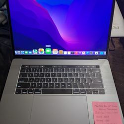 MacBook Pro 15" 2016 Retina TouchBar Intel Core i7, 16GB Ram 512GB SSD Radeon Pro 455 2GB Graphics macOS Monterey Microsoft Office Package, Charger. 
