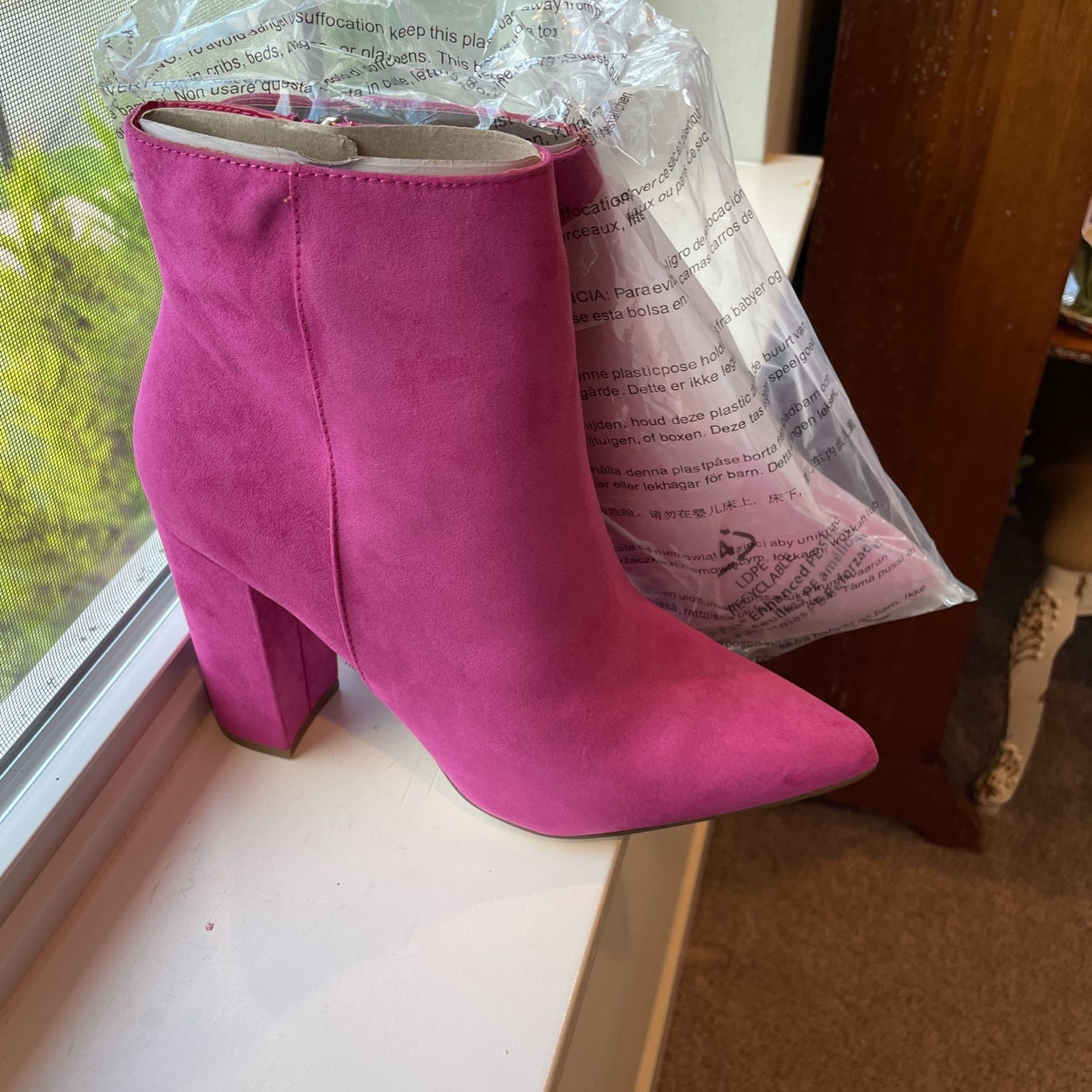 Pink Suede Boots