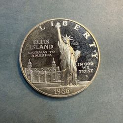 1986-S Proof Statue of Liberty Commemorative Silver Dollar $1