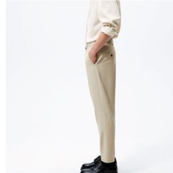 Zara Melange White Slim Bi-Stretch Pants