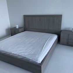 BRAND NEW REAL RECLAIMED GREY OAK WOOD KING BEDROOM FURNITURE