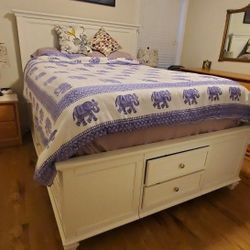 Storage Bed + Queen Mattress + Topper + Heated Mattress Pad