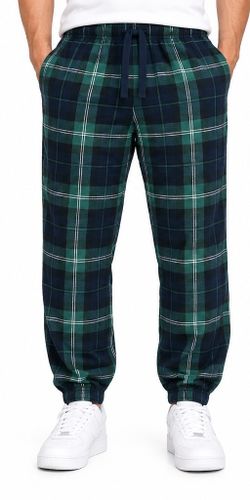 Green Navy Plaid Flannel Jogger Pajama Pants Size Small Estimated Used