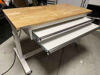🔴52” HUSKY ADJUSTABLE DESK🔵WORK TABLE BUTCHER BLOCKS