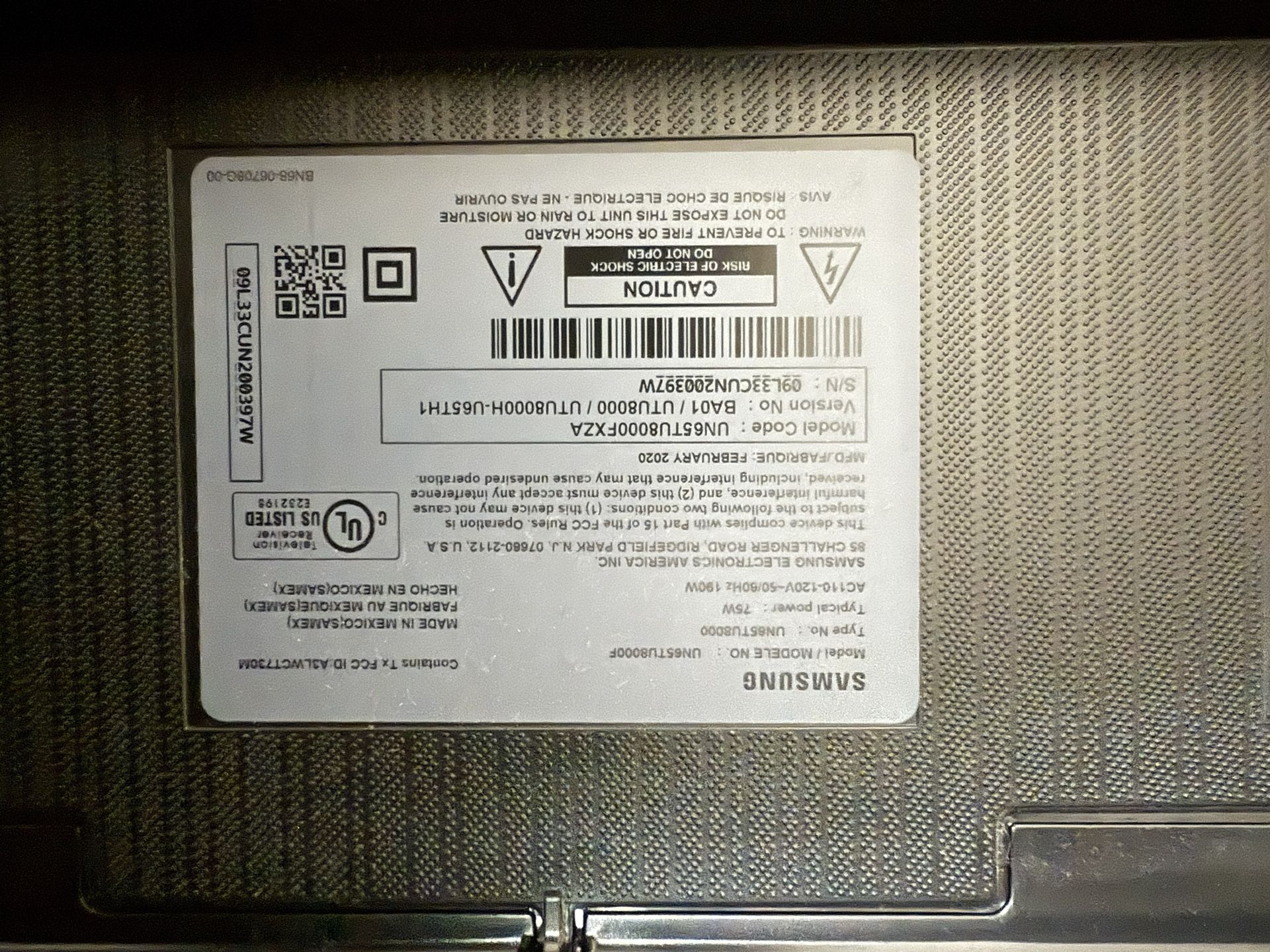 Samsung TV For Parts ONLY