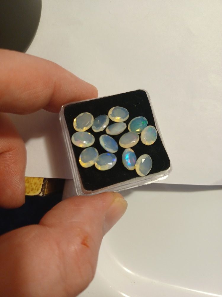Set Of 2x 1ct Each Natural Ethiopian FIRE OPAL Loose Gemstone