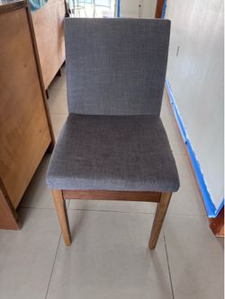 Set of 6 Upholstered Gray Dining Chairs
