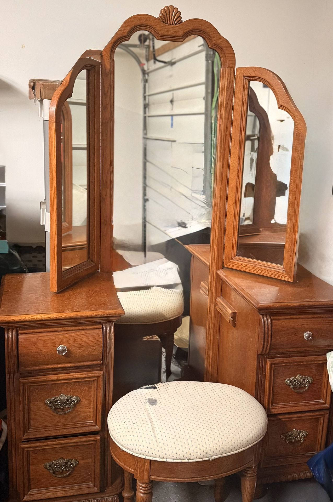 1990s Vanity Set & Stool