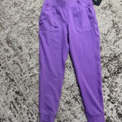 NEW w/TAGS**Purples Lavender Youth Med Under Armor Leggings Active Wear