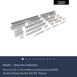 KOBALT Master Socket Set - 212pc METRIC AND SAE