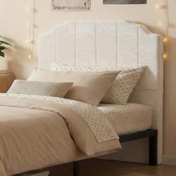 K537 $60 Twin Headboard, Beige Upholstered Headboard for Bed, No Assembly Ideal for Twin Bed, Rentals Dorm Apartments & College,Pure Sponge Design,Ve