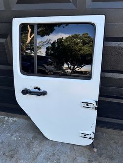 Jeep Wrangler JK Rear Passenger White Door OEM 2011 through 2018