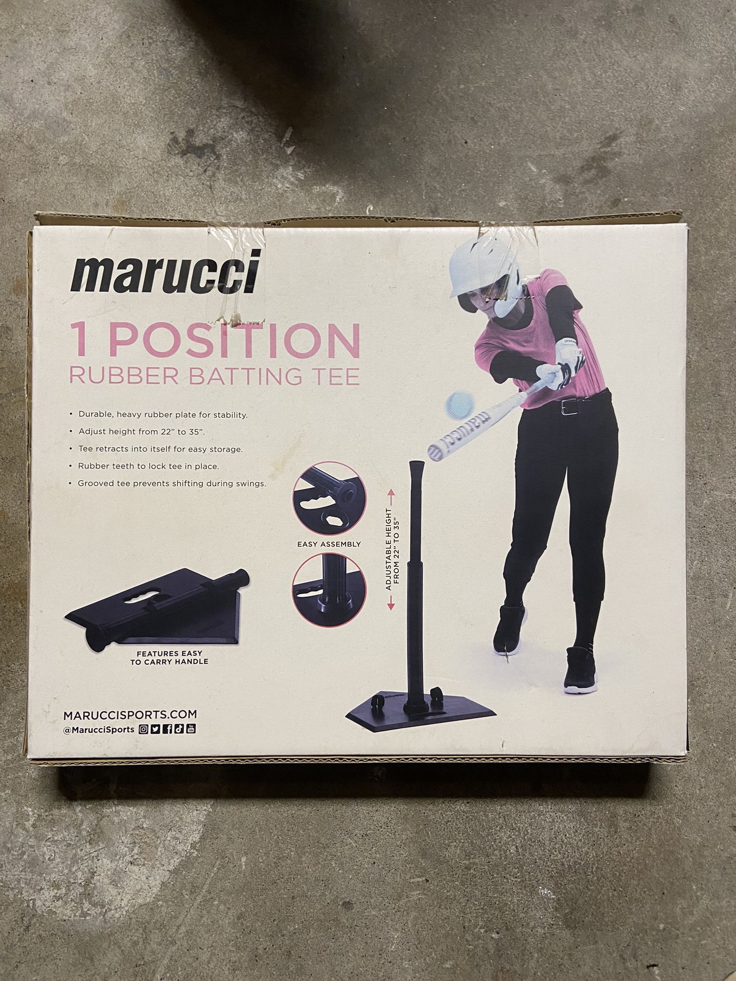 Marucci 1 Position Rubber Batting Tee For Baseball Softball