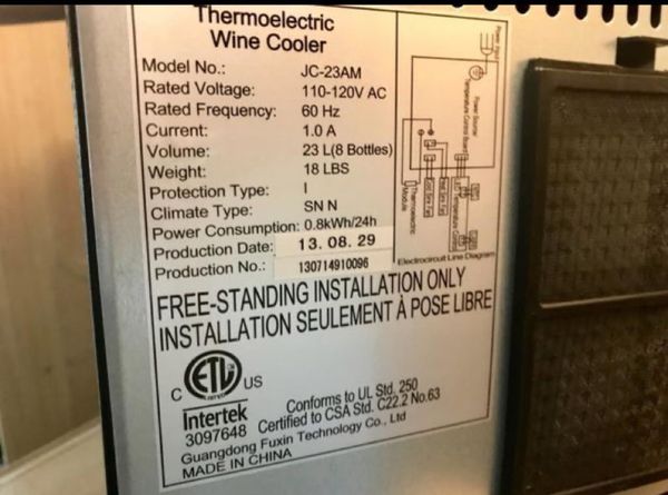 Thermoelectric wine cooler jc-23am manual Thermoelectric wine cooler jc-23am manual
