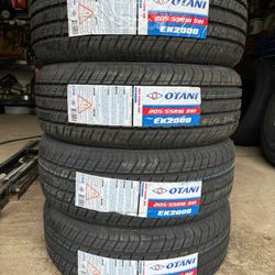 (4) - 205/55/16 Otani EK2000 Tires