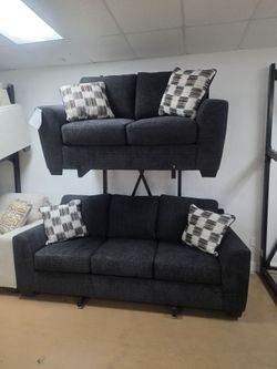 Black Super comfy Sofa set couches. New in store Real price
