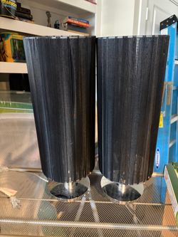 Bedside Lamp Lot of 2 Black Shade Shroud TESTED WORKS