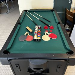 Pool Table/Air Hockey/Ping Pong, 7 Foot Game Table