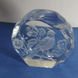 SIGNED A. CAPREDONI CRYSTAL SCULPTURE PAPERWEIGHT 4.5"×4"×1.5" - S94