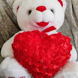 ❤️ 20" Teddy Bear with Rosette Red Heart 
