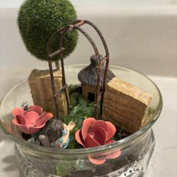 Fairy Garden In Clear Dish