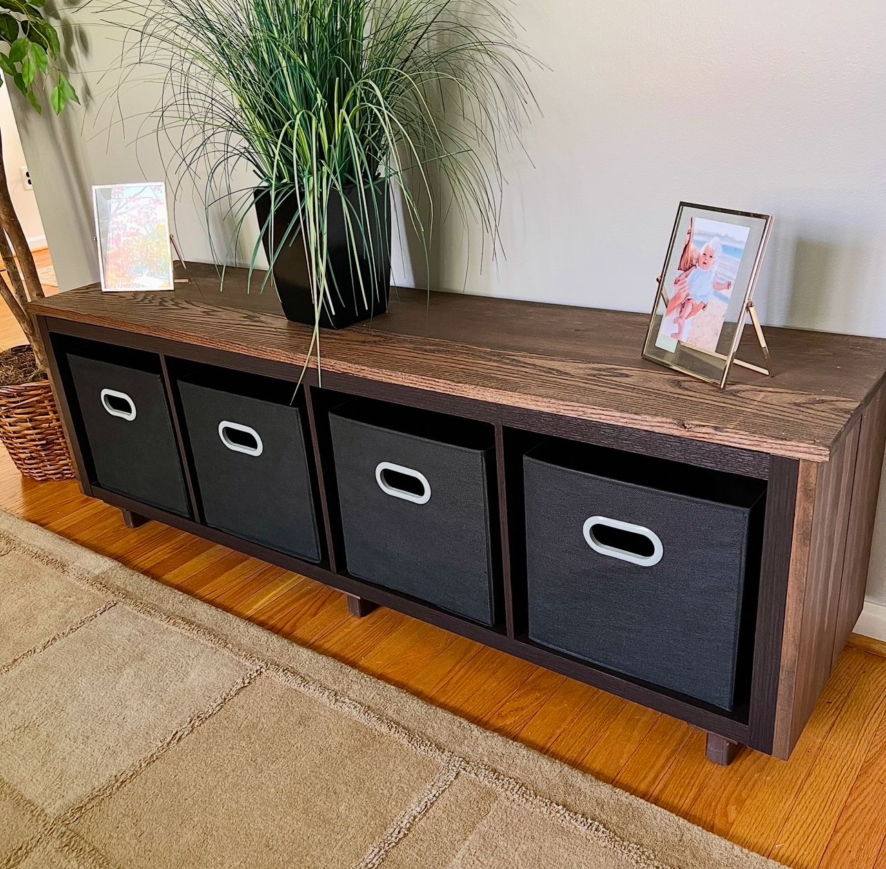 5 Ft Oak-framed Bench w/ BINS