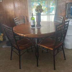 Table And 4 Chairs Metal 