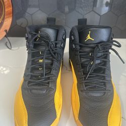 Air Jordan 12 Retro Black University Gold Mens 