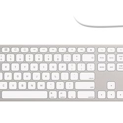 All-Aluminum Wired Keyboard for Apple Mac OS,Plug-n-Play Cable Connection in USB