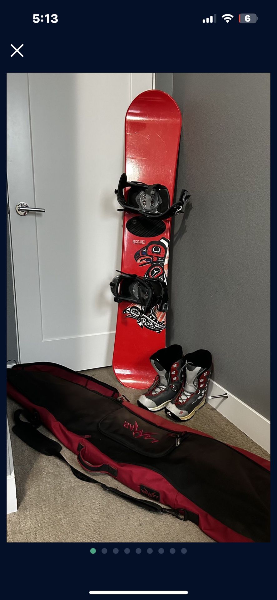 Liquid Snowboard With Boots And Bag 