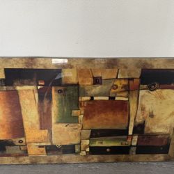 Large Framed Abstract Wall Art – 58” x 33” Modern Earth Tone Painting