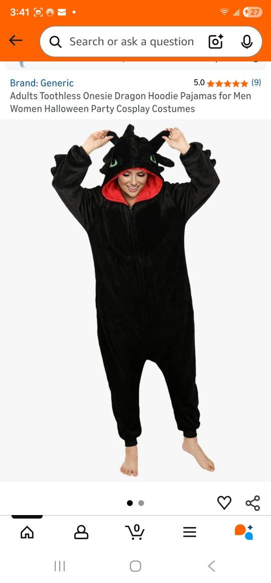 Adults Toothless Onesie Dragon Hoodie Pajamas for Halloween Costumes - Large