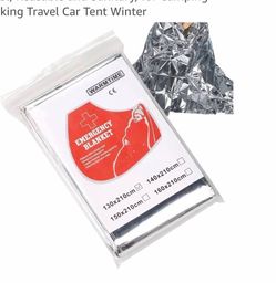Outdoor Blanket, Portable and Lightweight Design, 130x210cm, Emergen-cy Thermal Blanket, Survival Warm Foil Sheet, Reusable and Sanitary, for Camping 