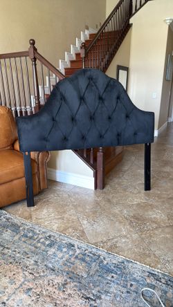Black Velvet Queen Tufted Headboard